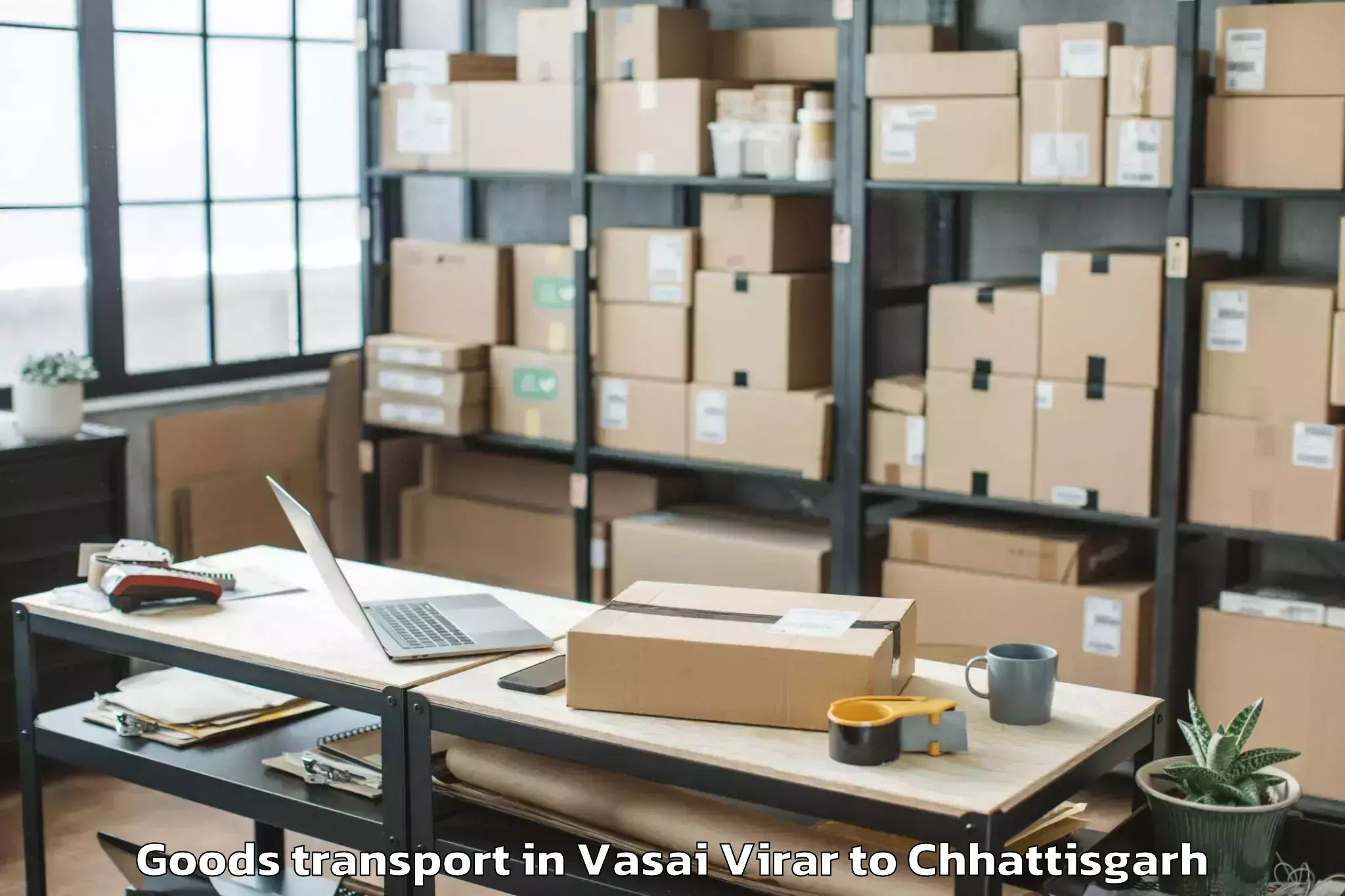 Reliable Vasai Virar to Chirimiri Goods Transport